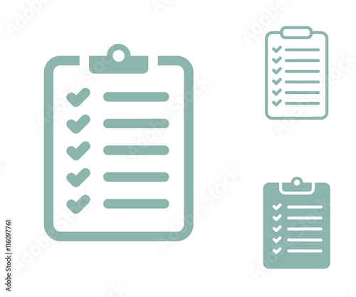 Survey Checklist Icon. Survey checklist flat