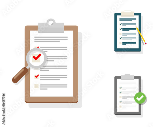 Survey Illustration. Checklist Illustration. Survey Checklist Ic