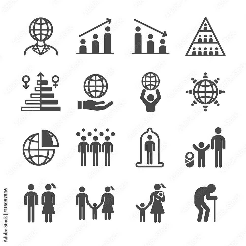 Fototapeta premium Population and citizen icons