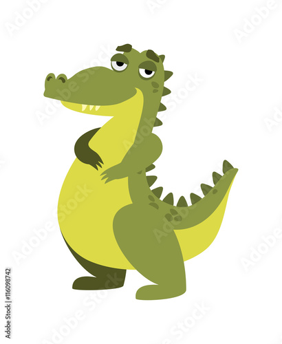 vector illustration funny crocodile on a white background