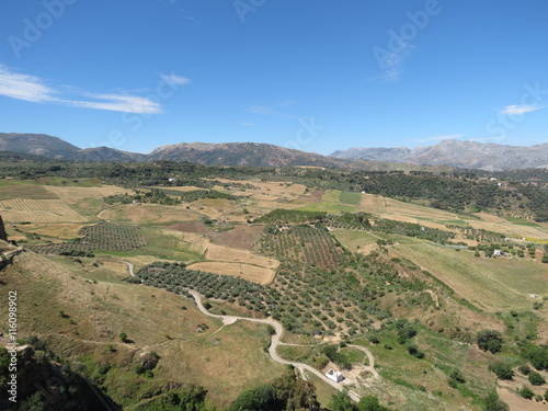 Espagne - Andalousie - Ronda - Vue sur les collines et la campagne