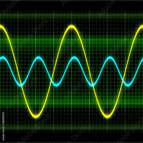 Texture wave oscilloscope 3D illustration