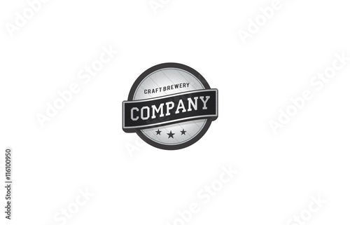 Beer label drum flat logo