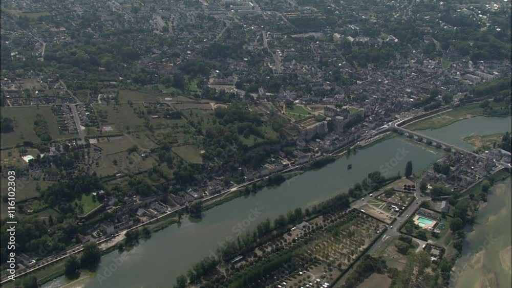 Chateau D'Amboise, Wide High, Pulling Away From Town