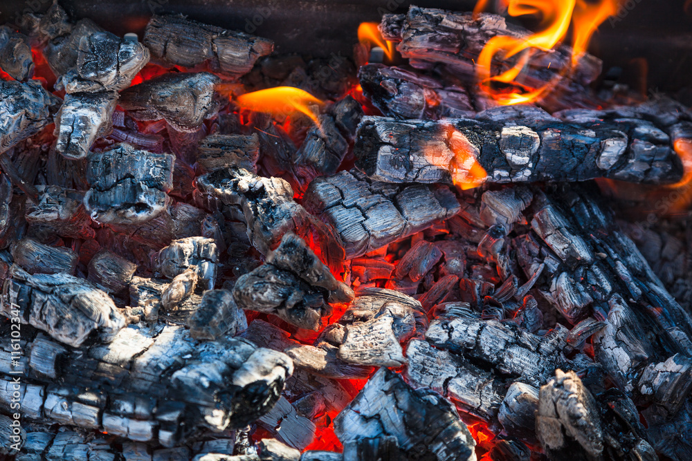 coals for Kebab with flame