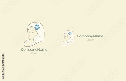 Baby mom nipple flat logo