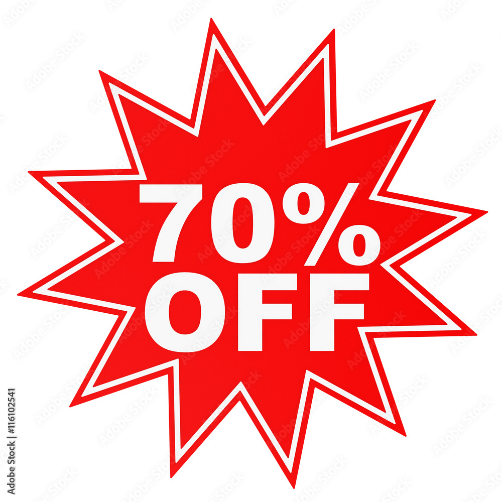 Obraz premium Discount 70 percent off. 3D illustration.