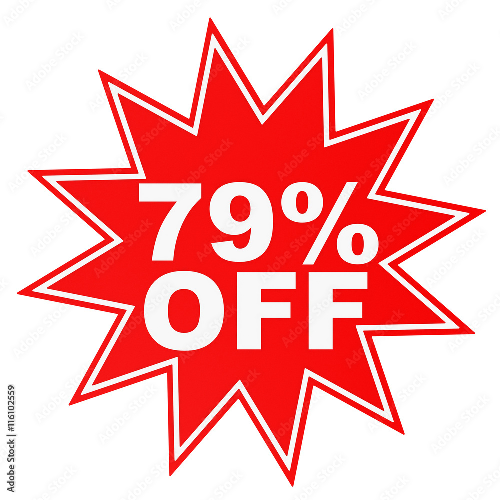 Discount 79 percent off. 3D illustration. Discount 79 percent off. 3D illustration.