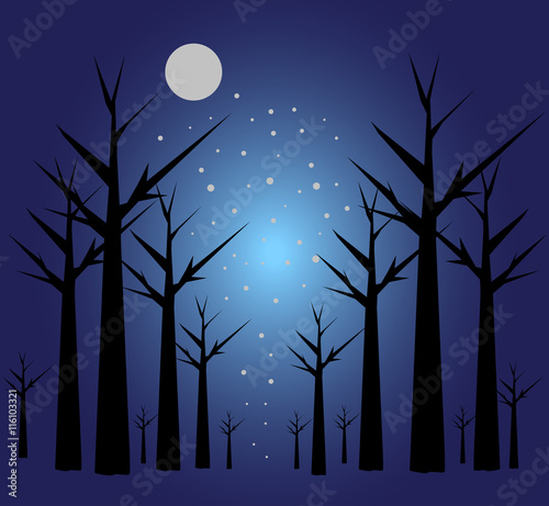 Moon trees illustration