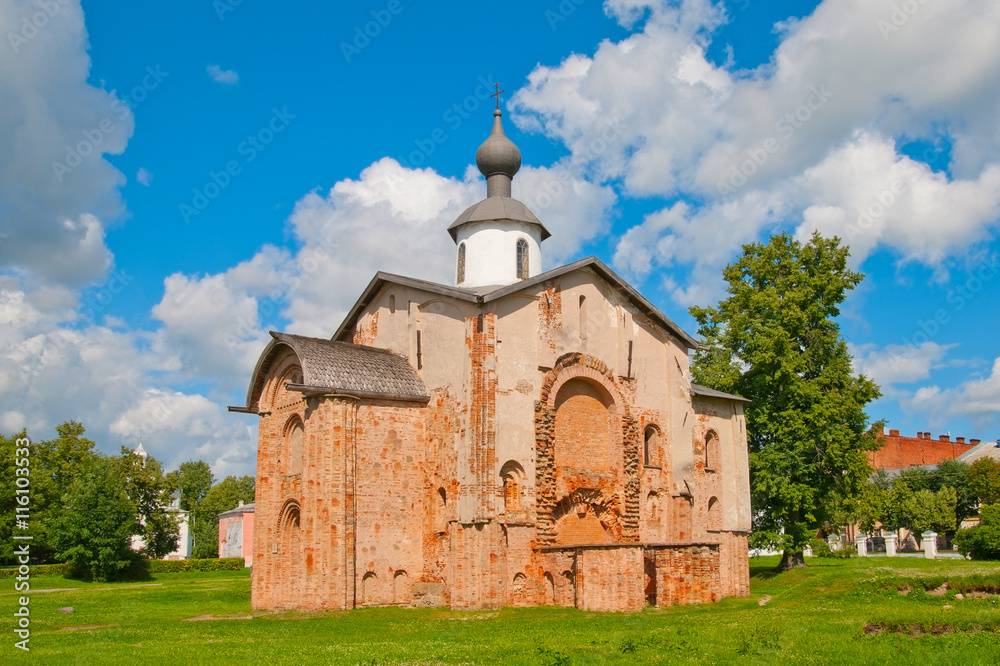 Church of St. Paraskevi  Friday in Veliky Novgorod. Was built in 1207. It is one of the oldest churches in Russia. Located in historical center of Veliky Novgorod.
