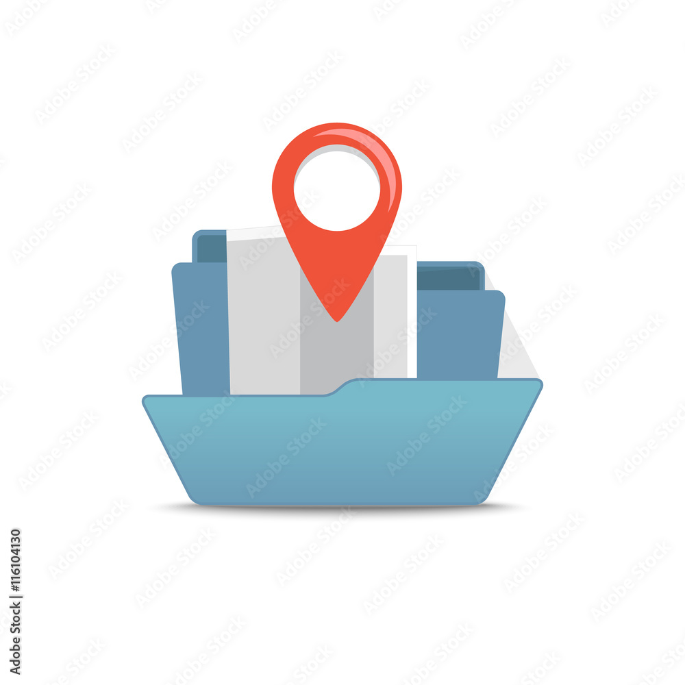 Computer interface folder vector illustration. Open folder isola Stock ...