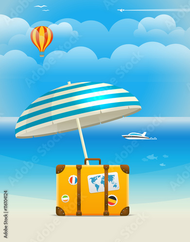 Summer seaside vacation illustration
