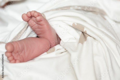 Photo of the newborn baby feet
