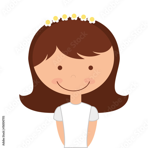 girl first communion icon