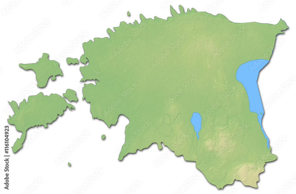 Obraz premium Relief map of Estonia - 3D-Rendering