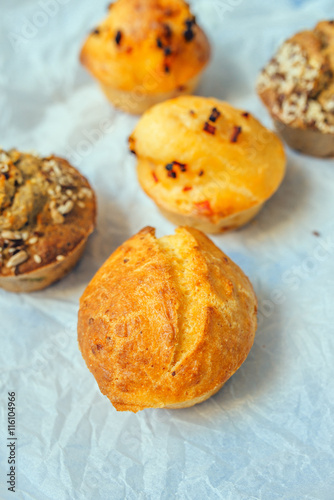 Homemade salty muffins, also called proja pie