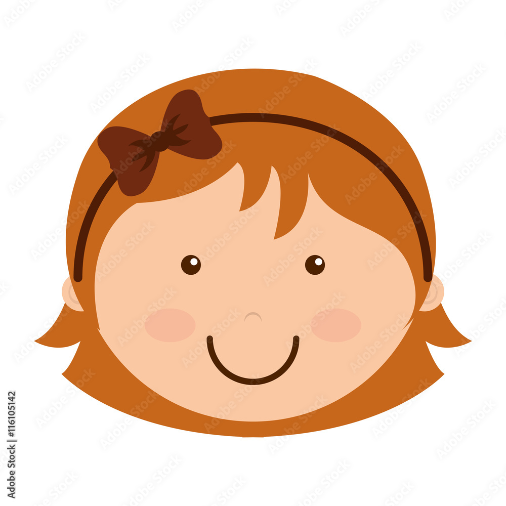 little girl smile icon