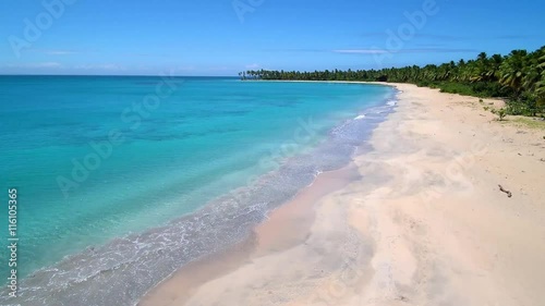 Flying footage of Playa Esmeralda, a beautiful beach in the Dominican Republic