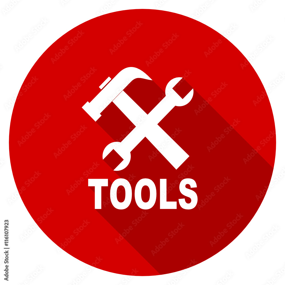 Obraz premium Flat design red round tools vector icon