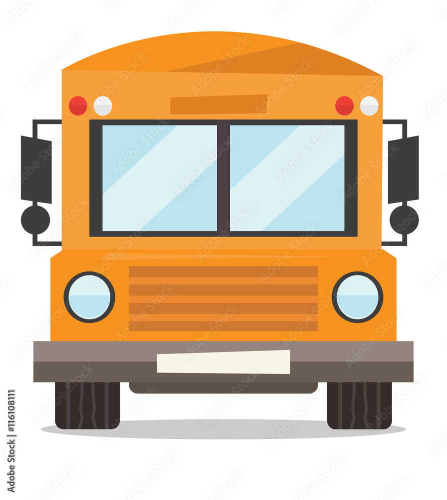 Yellow school bus vector illustration