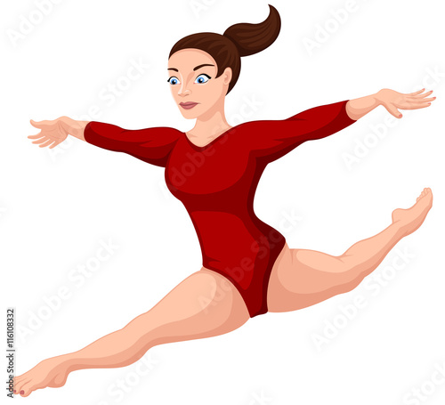 Vector illustration of a leaping gymnast/dancer.