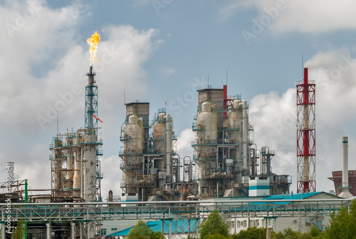 Tobolsk, Russia - July 15. 2016: Sibur company. Petrochemical Industrial Complex. Oil refinery building industry