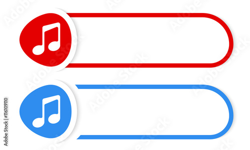 Vector button for your text and music symbol