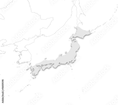 Map - Japan - 3D-Illustration