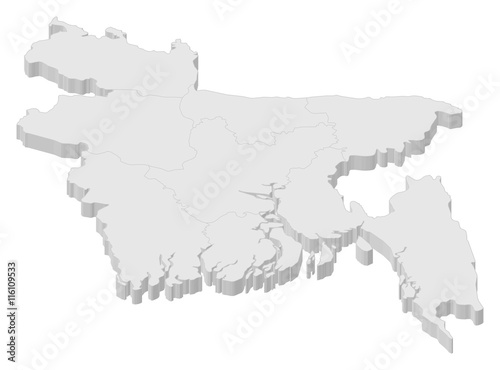Map - Bangladesh - 3D-Illustration