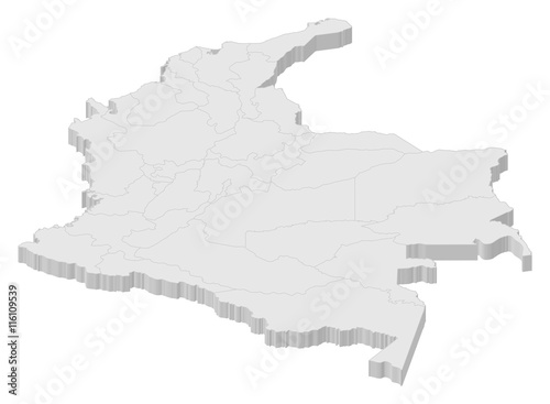 Map - Colombia - 3D-Illustration