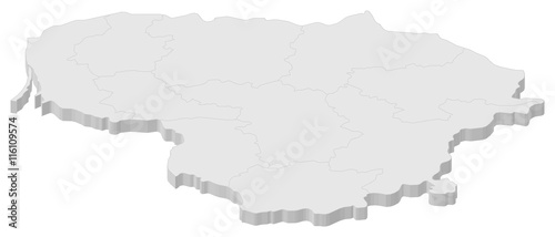 Map - Lithuania - 3D-Illustration