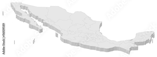 Map - Mexico - 3D-Illustration