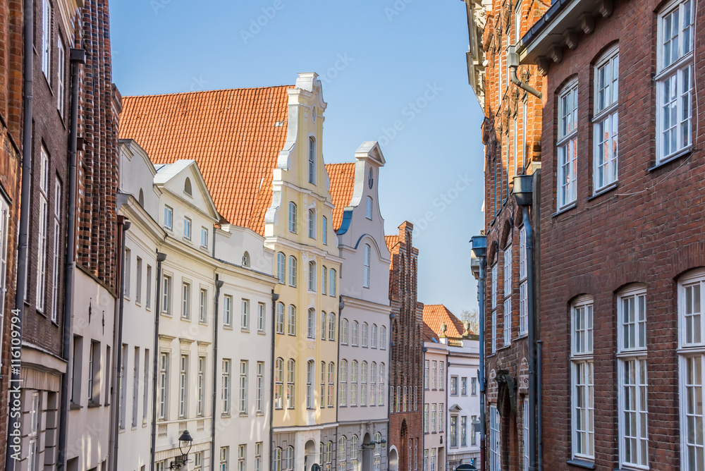 Historic facades in the center of Lubeck