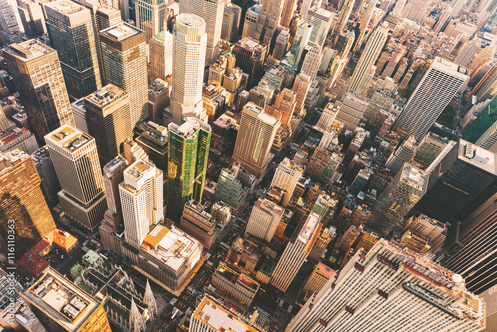 Fototapeta Widok z lotu ptaka Manhattanu