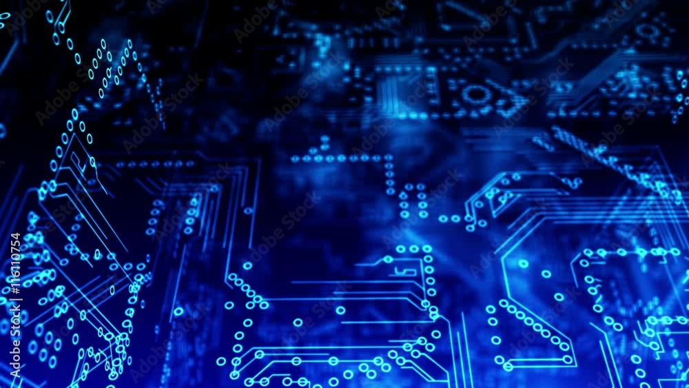 Electric scheme circuit.Camera Fly & Blue lines drawing electric connection.Good for technological advertisements,intro,screensaver.Electronic computer website shop.Great effect on video stands adds