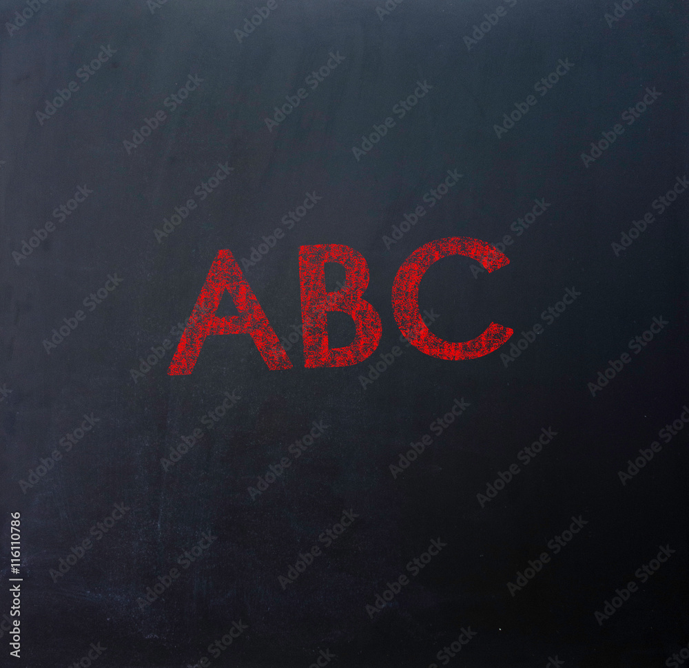 Alphabet auf Tafel StockFoto Adobe Stock