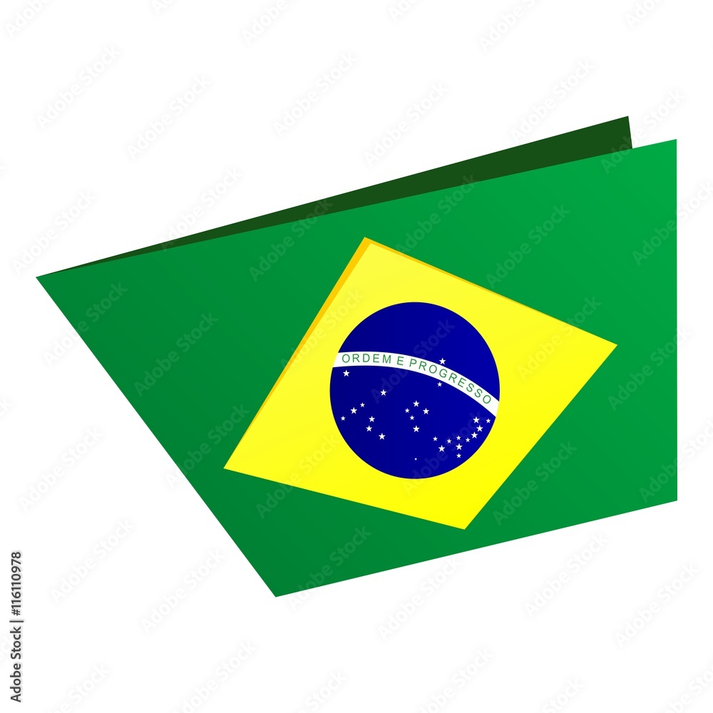 Obraz premium Brazil origami flag