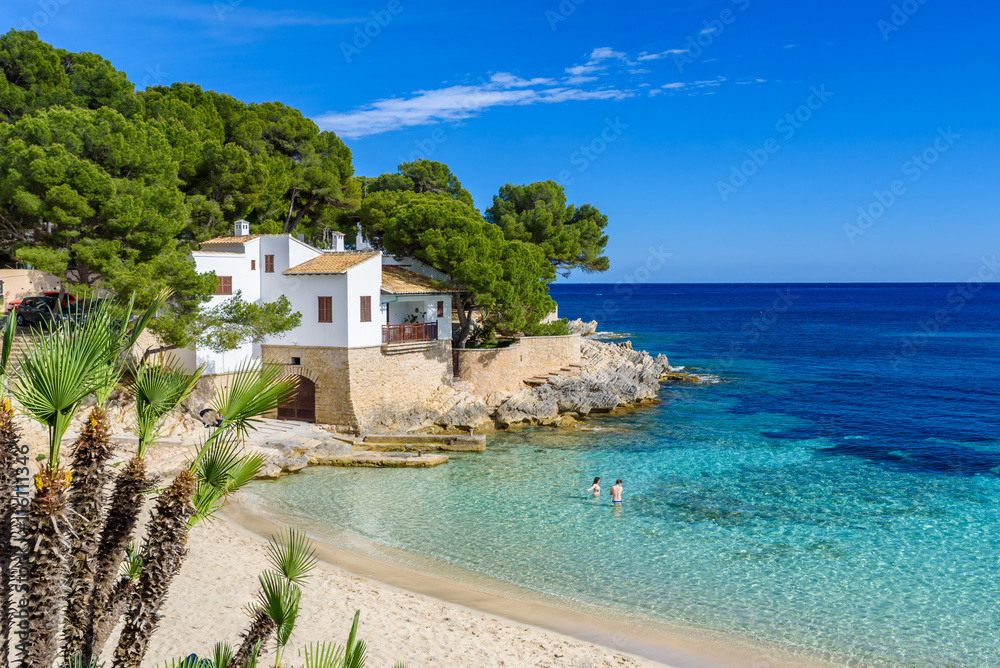 Cala Gat at Ratjada, Mallorca - beautiful beach and coast - obrazy, fototapety, plakaty 