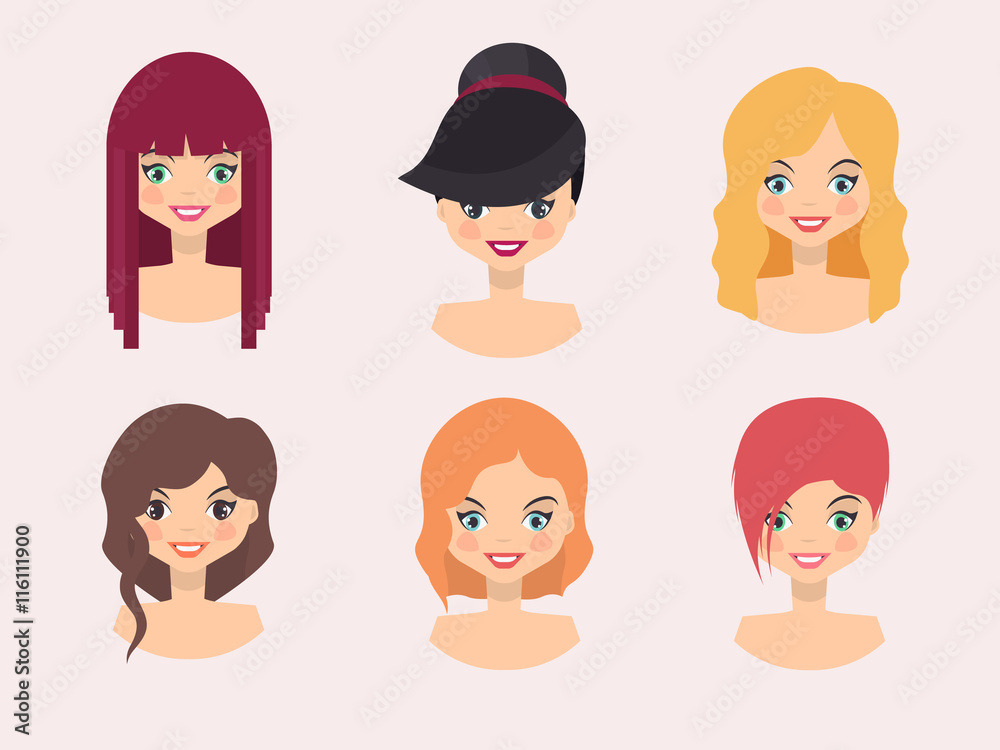 Free Vector | Different hairstyles