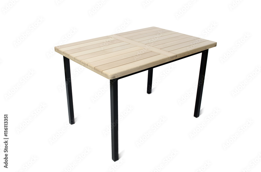 Table furniture isolated on the white