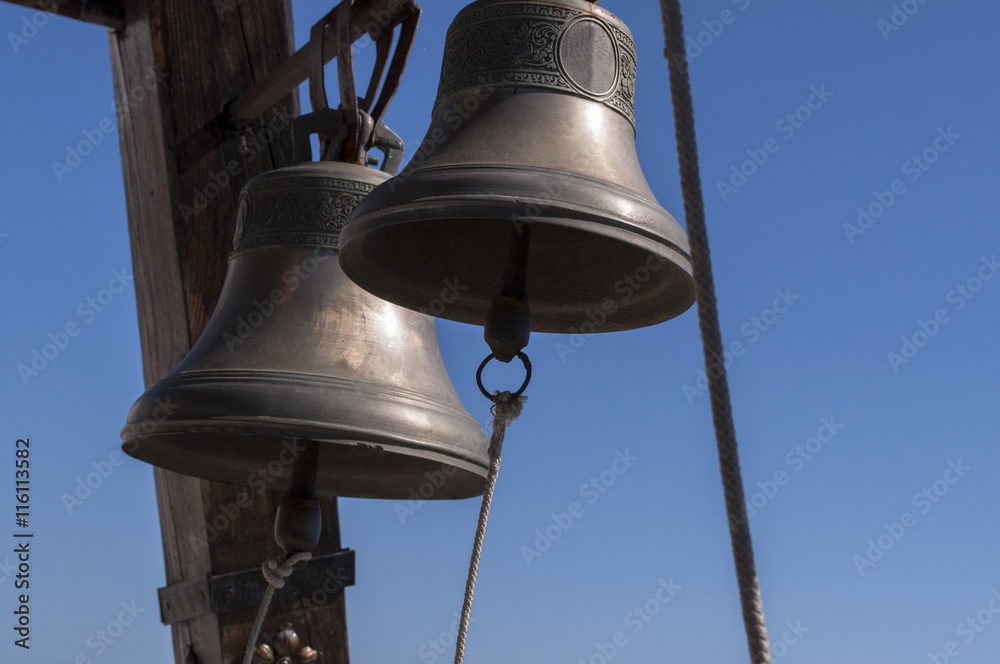 Two copper bells of church