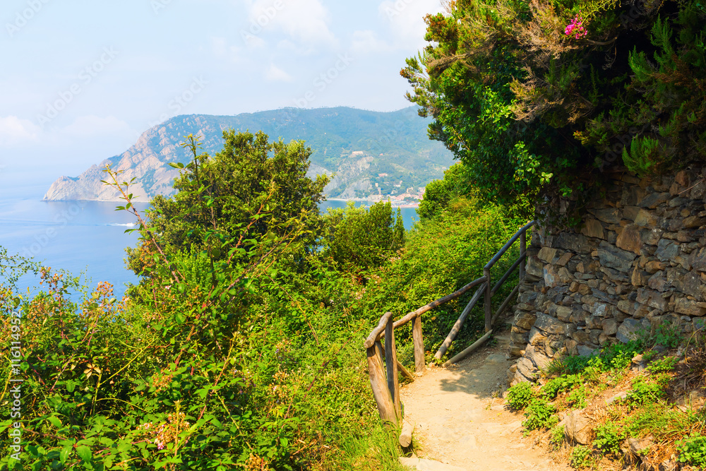 coastal hiking trail in the Cinque Terre, Italy coastal hiking trail in the Cinque Terre, Italy