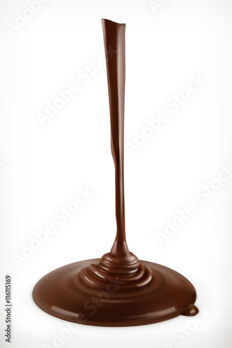 Flowing chocolate, vector graphic element, mesh