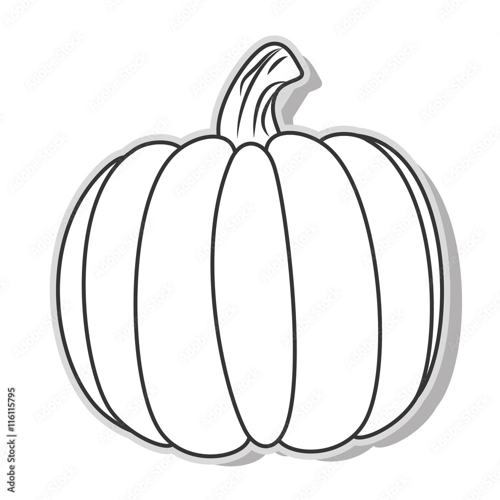 Delicious and fresh pumpkin vegetable, isolated flat icon design vector illustration. Delicious and fresh pumpkin vegetable, isolated flat icon design vector illustration.
