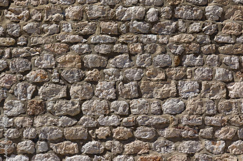 Detail of stone wall around old town Dubrovnik
