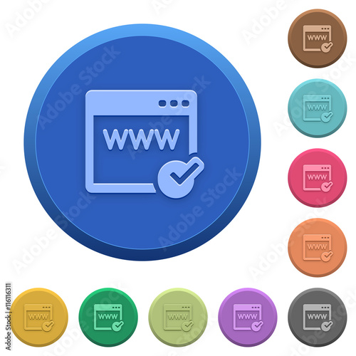 Embossed domain registration buttons