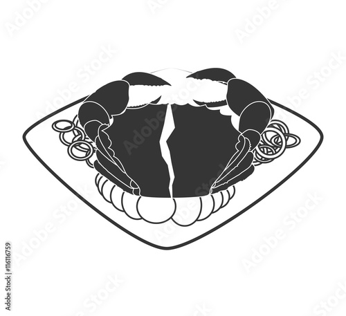 Seafood and gastronomy theme design,isolated flat icon vector illustration.