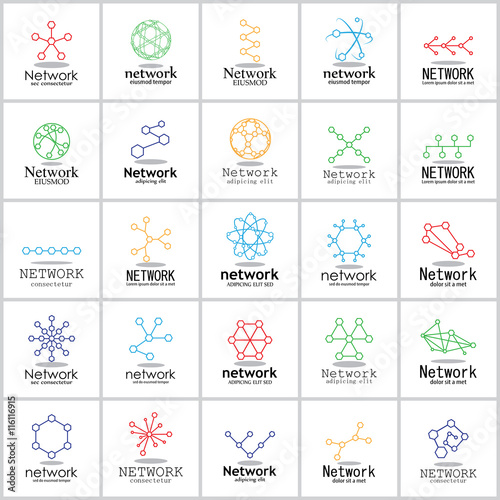 Network Icons Set - Isolated On White Background - Vector Illustration, Graphic Design. For Web, Websites. Thin Line