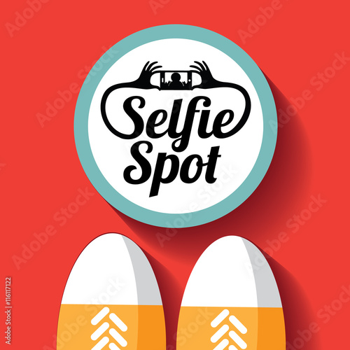 Selfie spot sign. A place to take your self portrait. EPS 10 vector.
