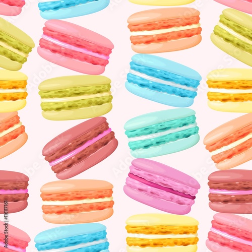 Seamless pastel macarons